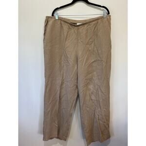 J. Jill linen pants size 1X tan wide leg elastic waist